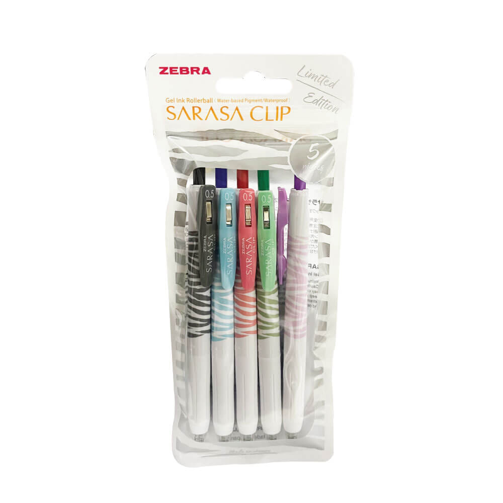 ปากกาเจล ZEBRA SARASA 0.5 ด้ามพาสเทล แพ็ค 5 ด้าม_1